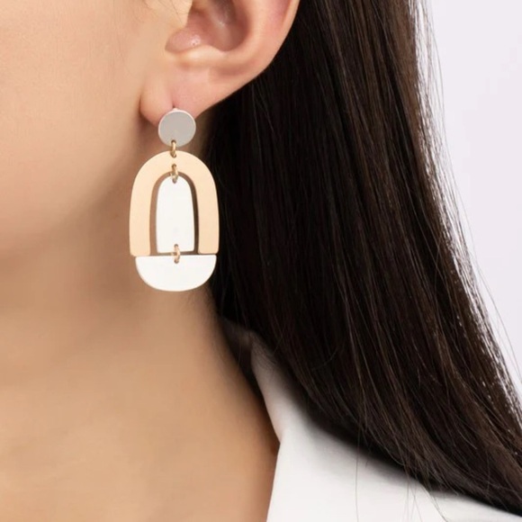 2/$30🌵 Silver & Gold Tone Metal Arch Half Circle Earrings Tier Dangle Boho NEW - Picture 12 of 12